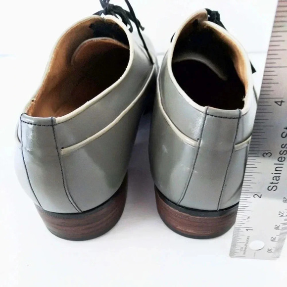 Vintage 1970s Oxford Leather Grey Men Shoes Lace Up Gray Size 8.5 D - Picture 3 of 7